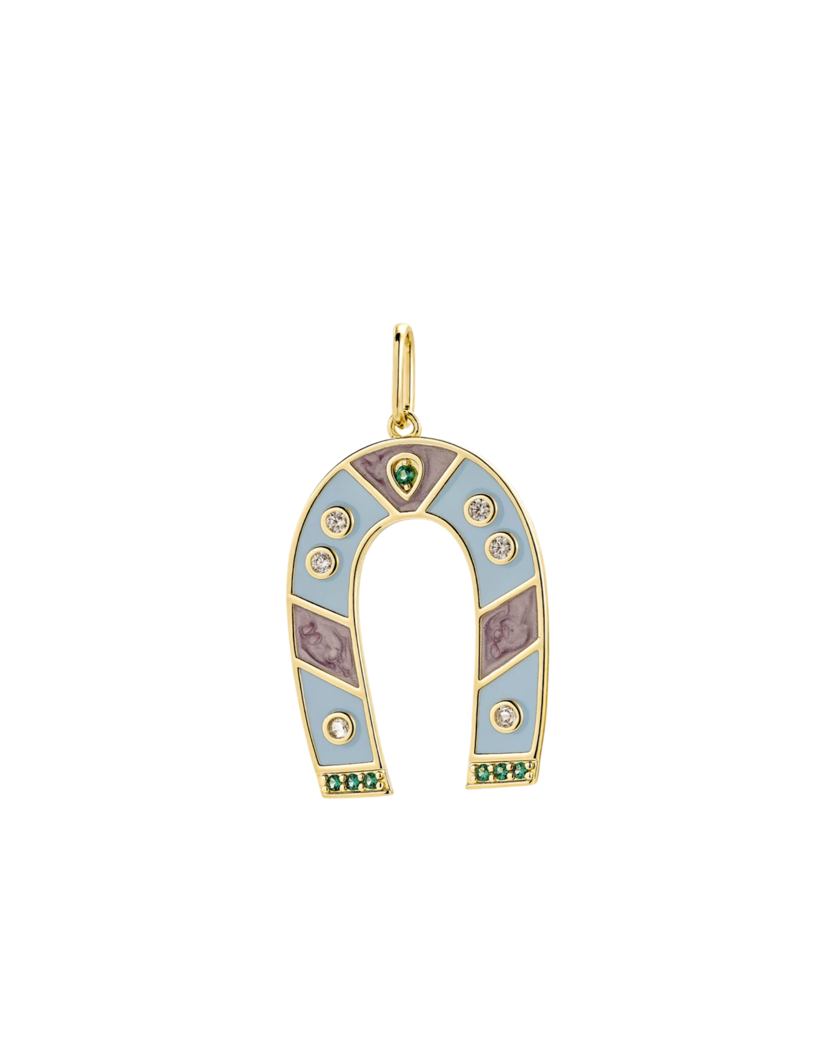 Blue Horseshoe Pendant